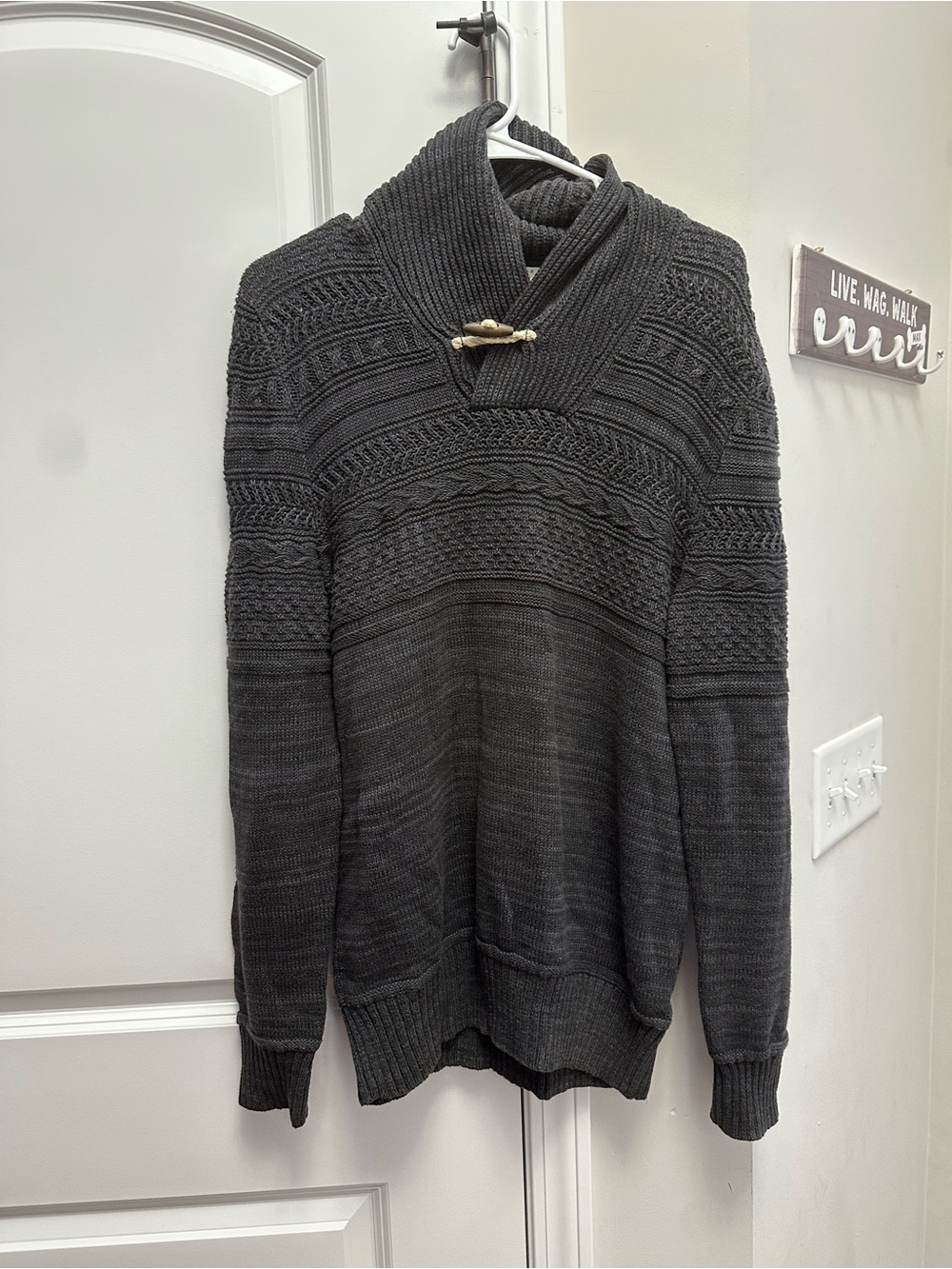Men's H&M L.O.G.G Knit Sweater - Charcoal Gray
